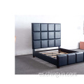 Conjuntos de dormitorio al por mayor de cama tapizada de PU azul